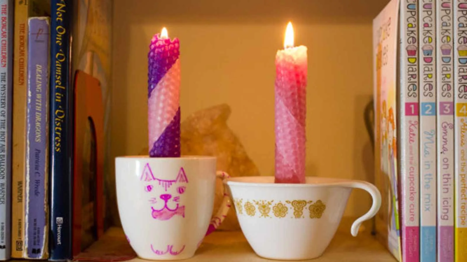 Teacups into Candle Holders